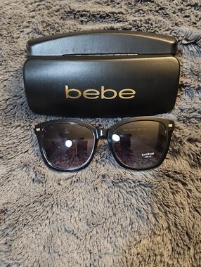 bebe Black Women's Sunglasses with Gold Accent